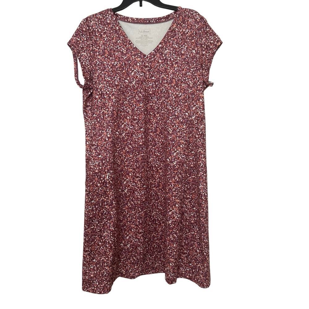 L.L. Bean XL Active Dress Stretch V Neck Short Sleeve Performance Outdoor